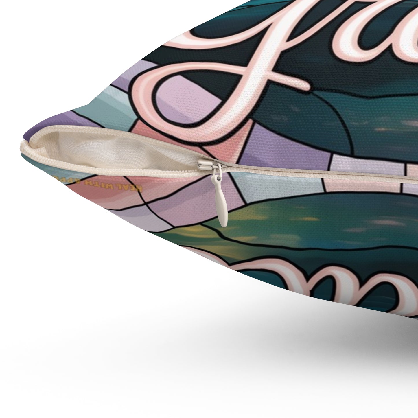 Inspirational Swan Throw Pillow – Stained Glass Mosaic Cushion | Grace & Beauty Decorative Accent