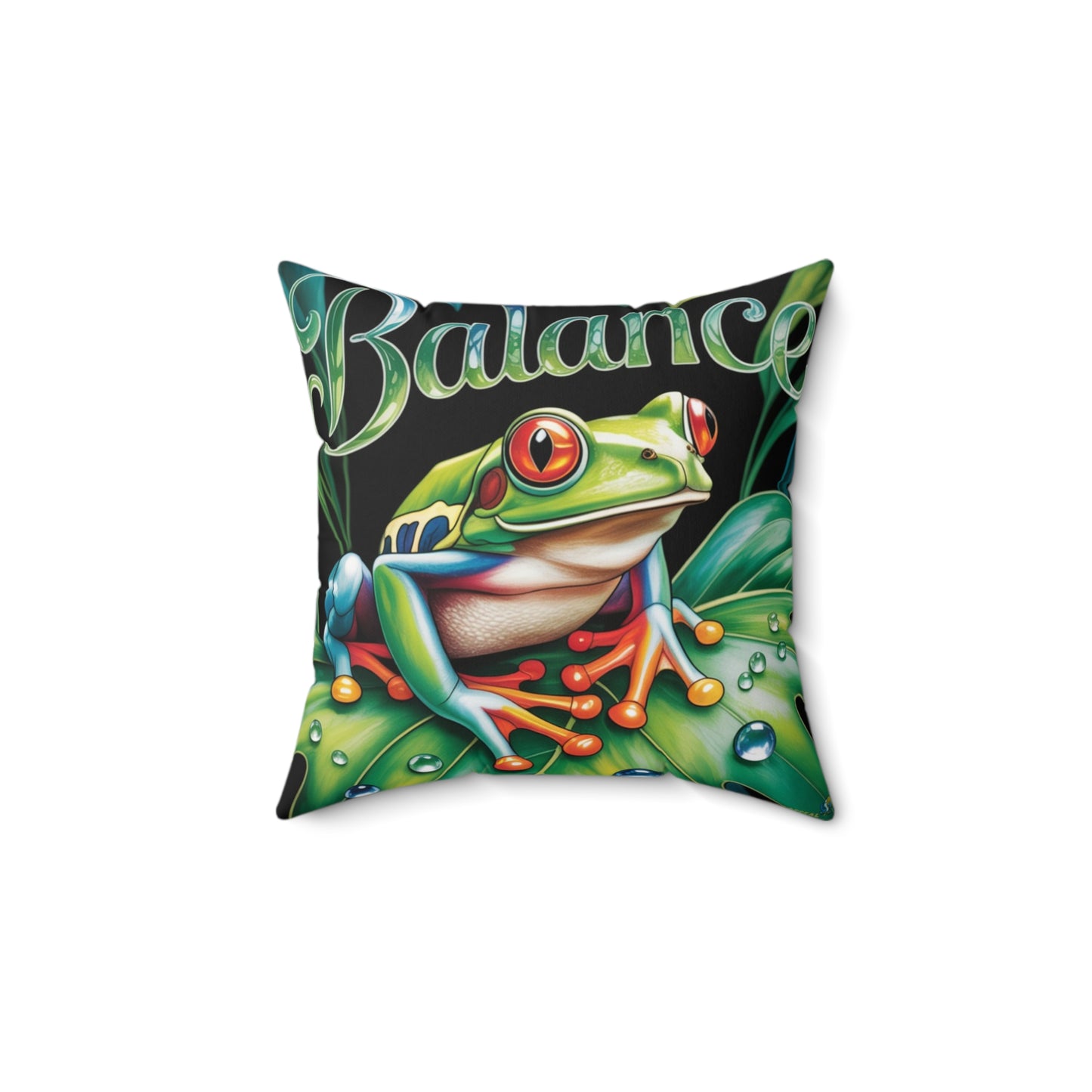 Inspirational Tree Frog Throw Pillow – Stained Glass Mosaic Cushion | Loyalty & Spirit Decorative Pillow