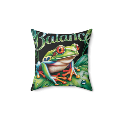 Inspirational Tree Frog Throw Pillow – Stained Glass Mosaic Cushion | Loyalty & Spirit Decorative Pillow