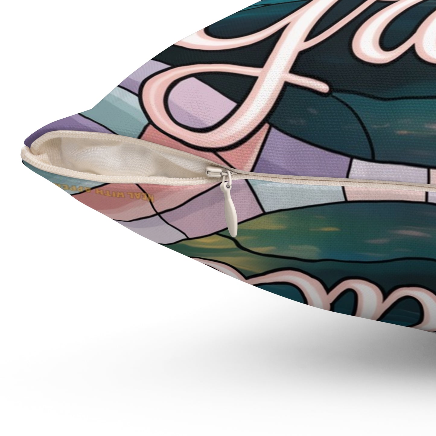 Inspirational Swan Throw Pillow – Stained Glass Mosaic Cushion | Grace & Beauty Decorative Accent