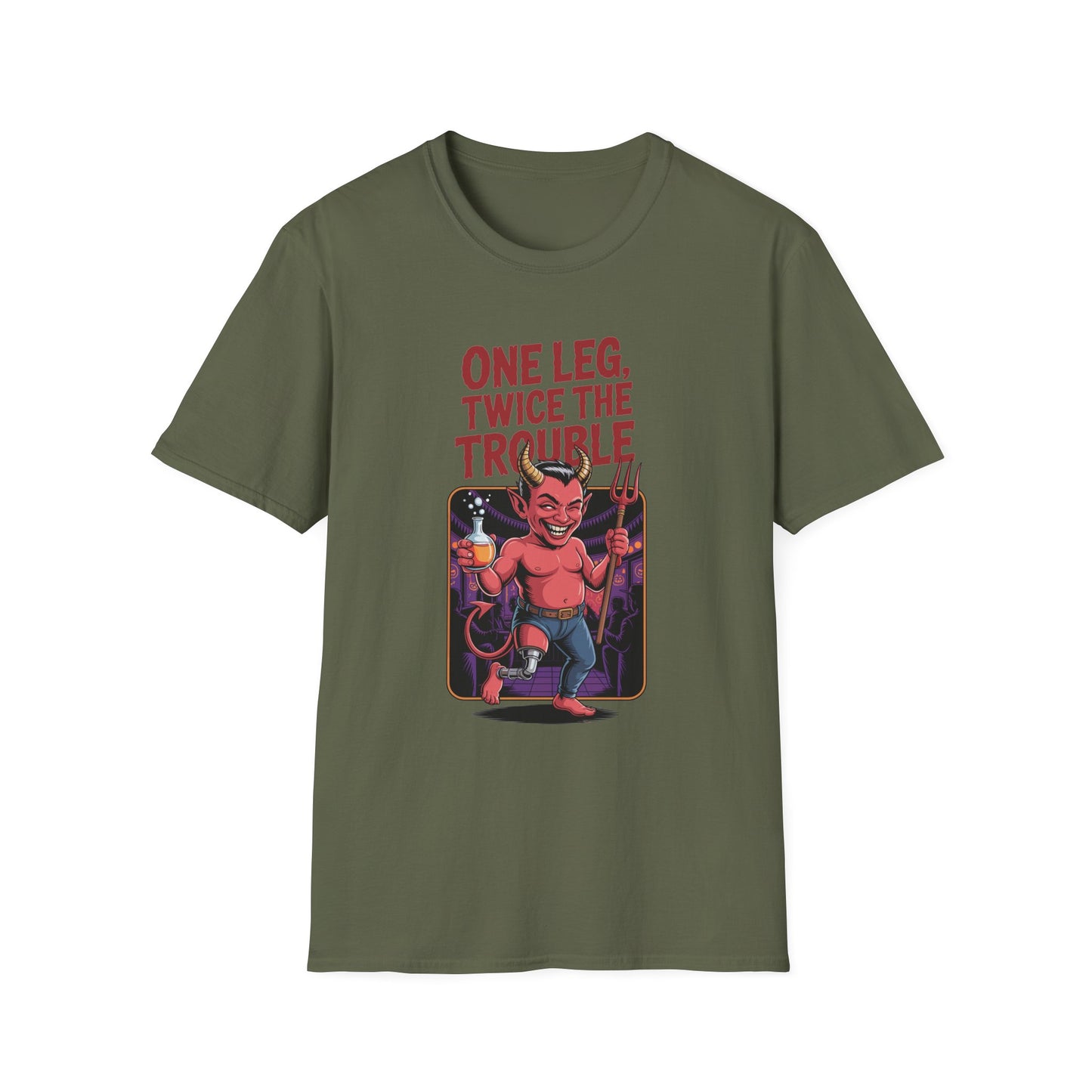 Amputee Humor, Limb Loss Awareness Tee,   One Leg Twice The Trouble V1
