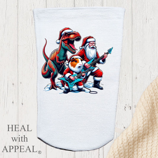 Amputee Sock, "Rock n Roll Santa V1" 3ply Stump Sock