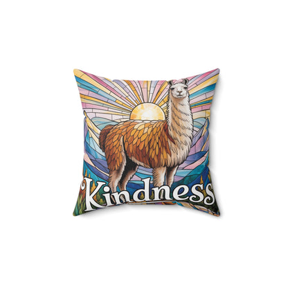 Inspirational LLama Throw Pillow – Stained Glass Mosaic Cushion | Loyalty & Spirit Decorative Pillow