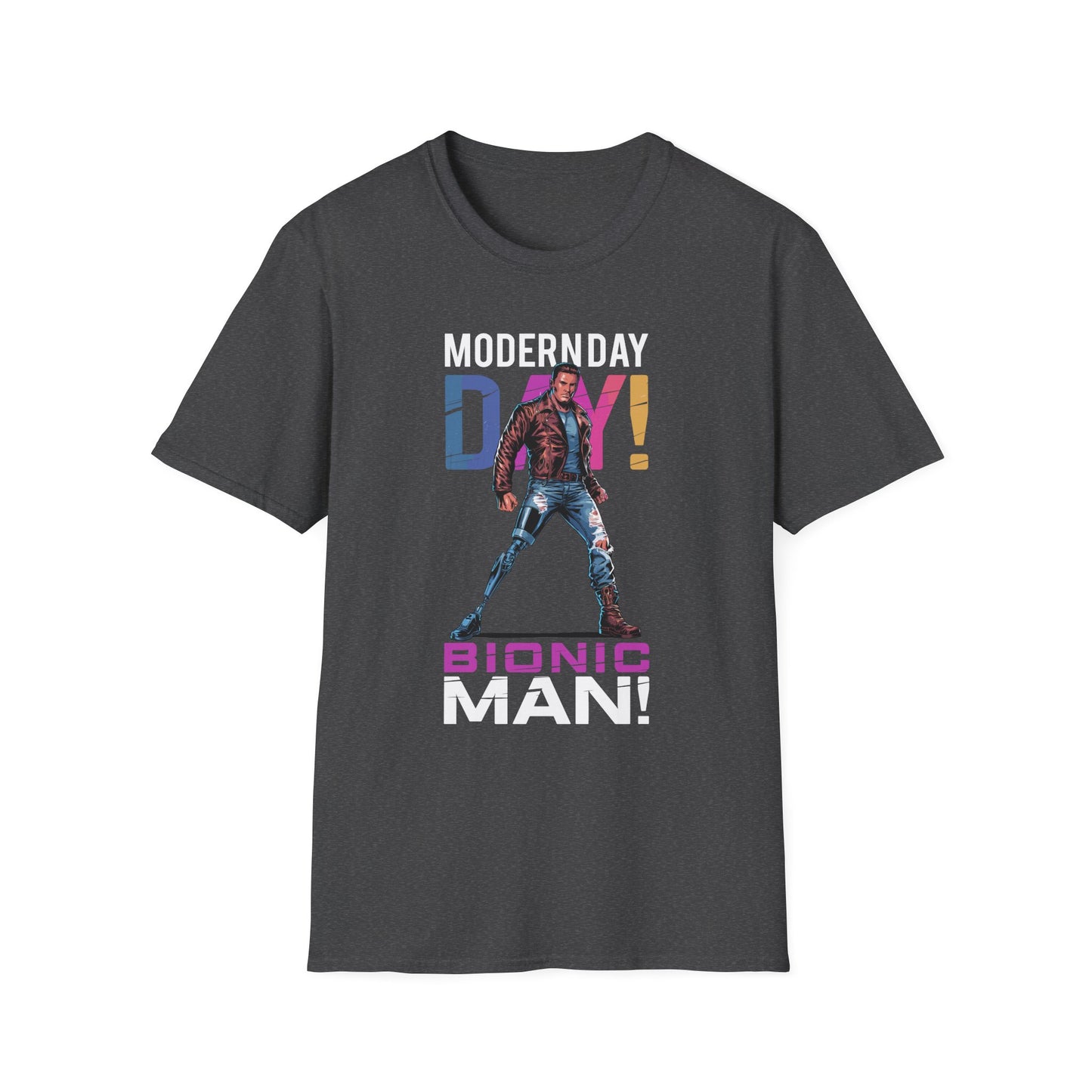 Amputee Humor, Limb Loss Awareness Tee,   Modern Day Bionic Man V3b Print