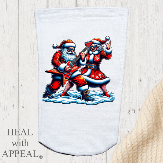 Amputee Sock, "Rock n Roll Santa V2" 3ply Stump Sock