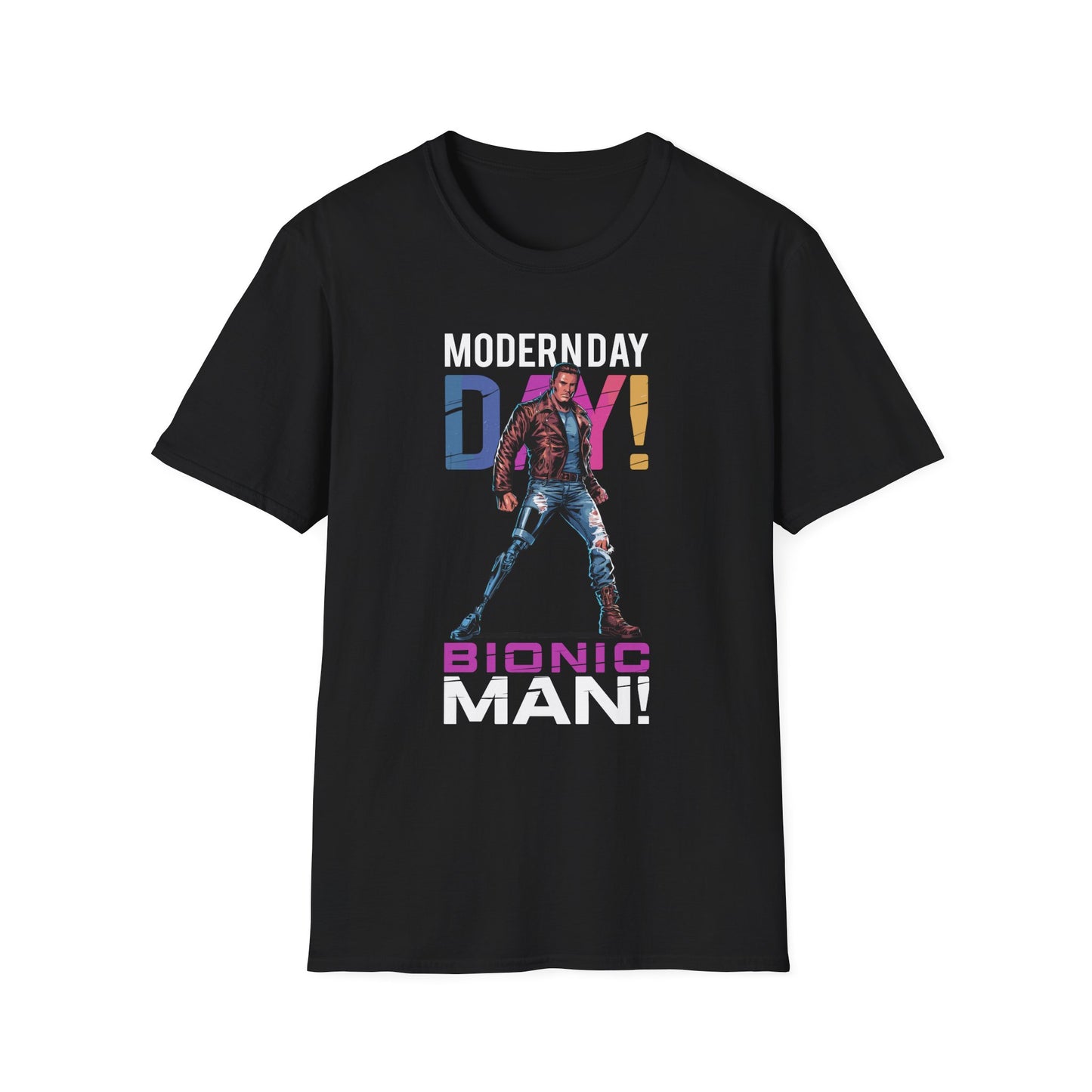 Amputee Humor, Limb Loss Awareness Tee,   Modern Day Bionic Man V3b Print