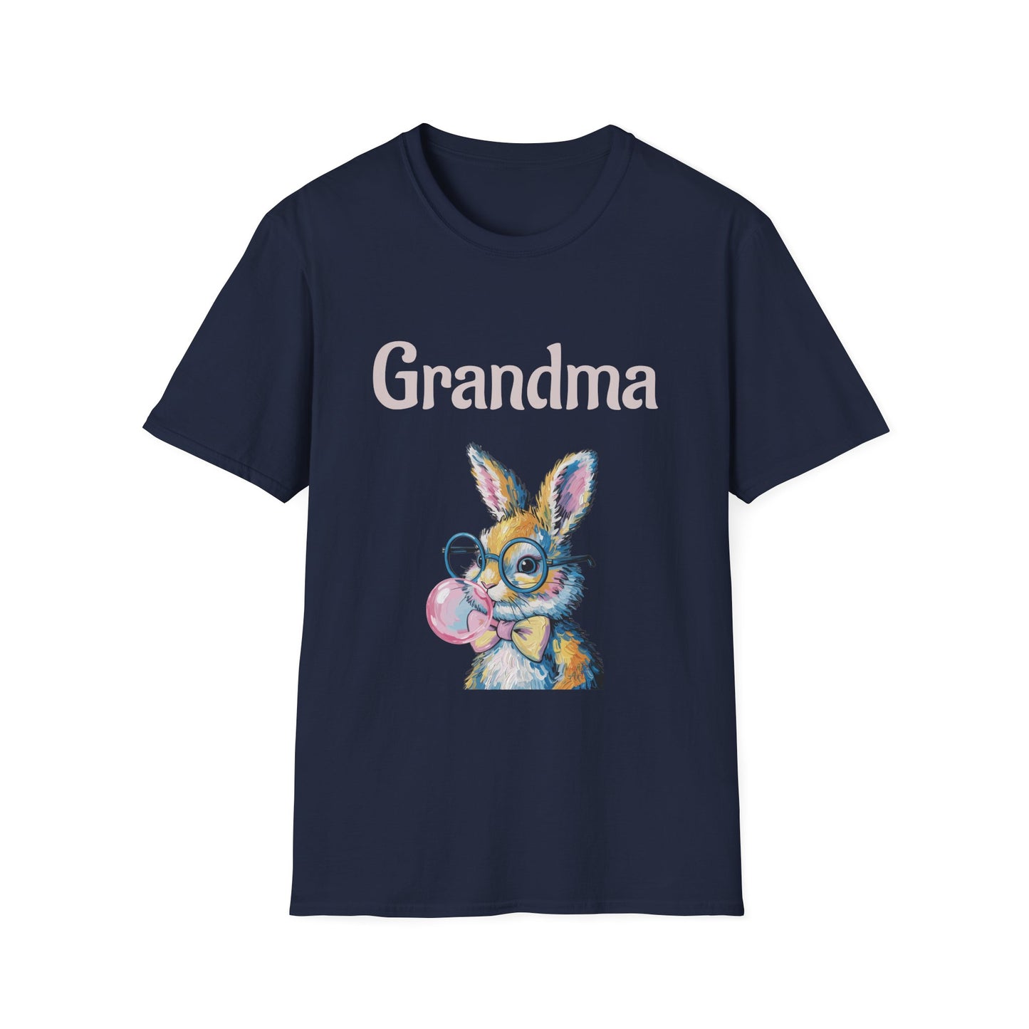 Grandma Bunny T-Shirt — Cute Vintage Rabbit with Bubblegum Tee