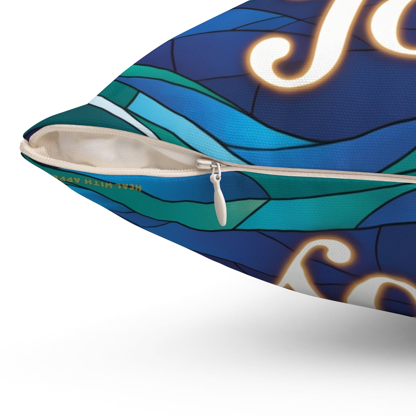 Inspirational Dolphin Throw Pillow – Stained Glass Mosaic Cushion | Loyalty & Spirit Decorative Pillow