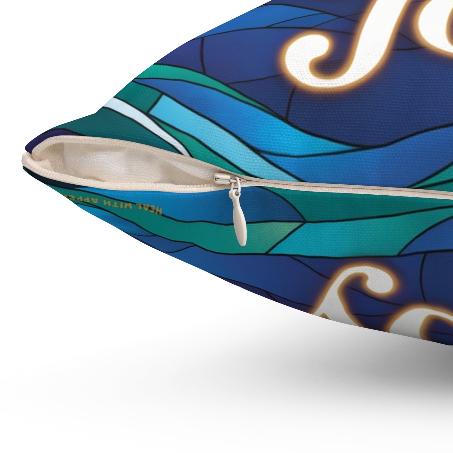 Inspirational Dolphin Throw Pillow – Stained Glass Mosaic Cushion | Loyalty & Spirit Decorative Pillow