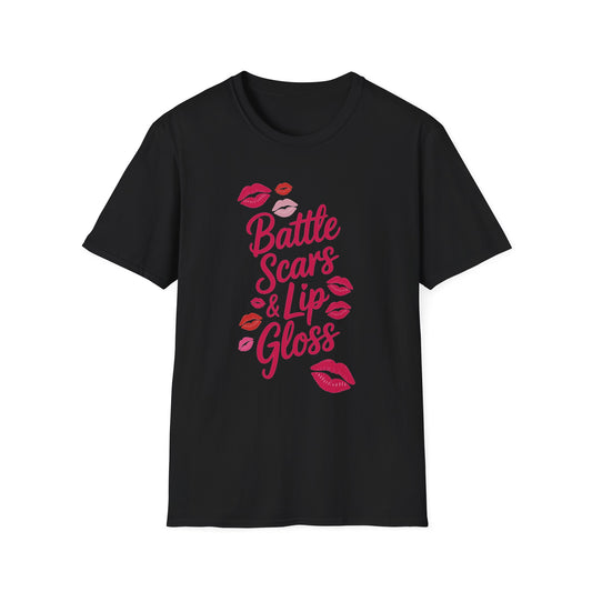Amputee Humor, Limb Loss Awareness Tee,   Battle Scars N Lip Gloss V2