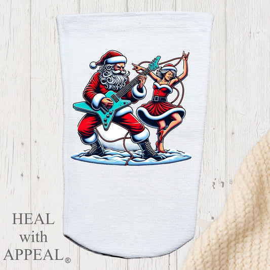Amputee Sock, "Rock n Roll Santa V3" 3ply Stump Sock