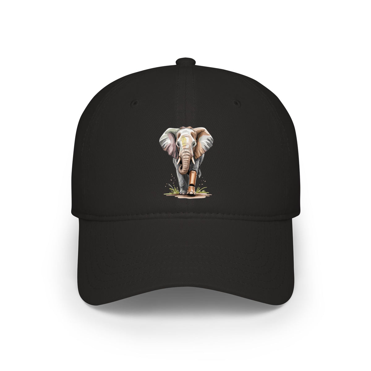 Elephant watercolor low profile baseball cap