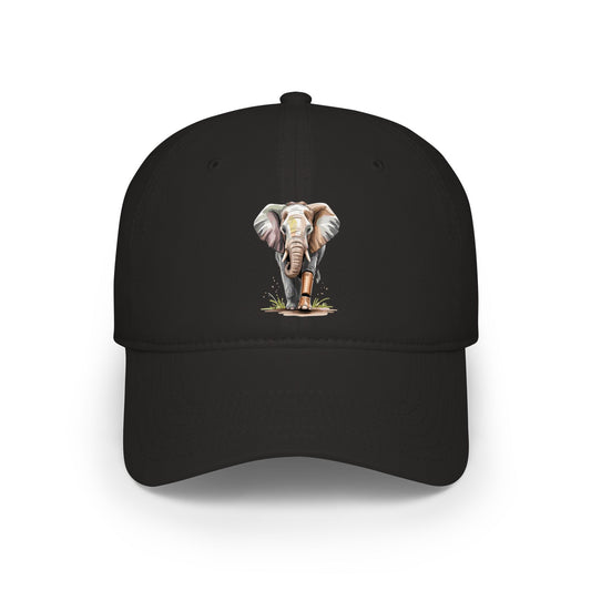Elephant Watercolor Low Profile Cap — Wildlife Lover Baseball Hat