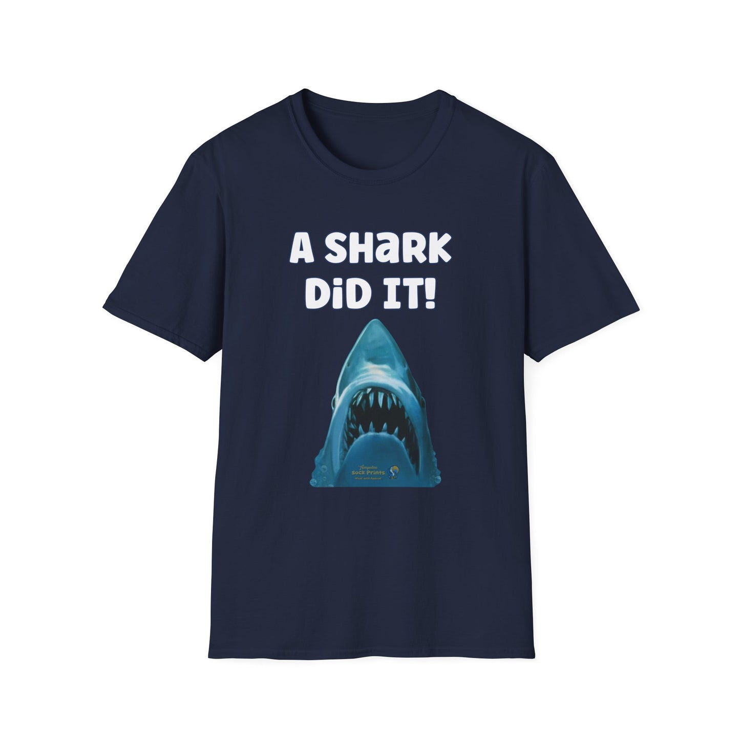 Amputee Humor, Limb Loss Awareness Tee,   A Shark Did It V2 Tank Top Print