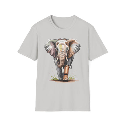 Elephant with Prosthetic Leg T-Shirt — Strong Standing Elephant Design