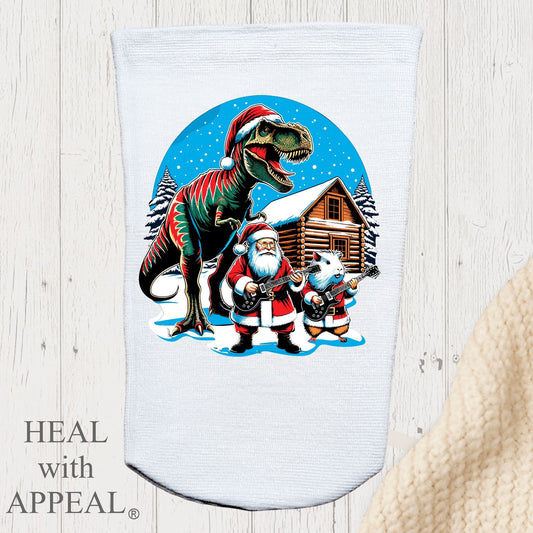 Amputee Sock, "Rock n Roll Santa V4" 3ply Stump Sock