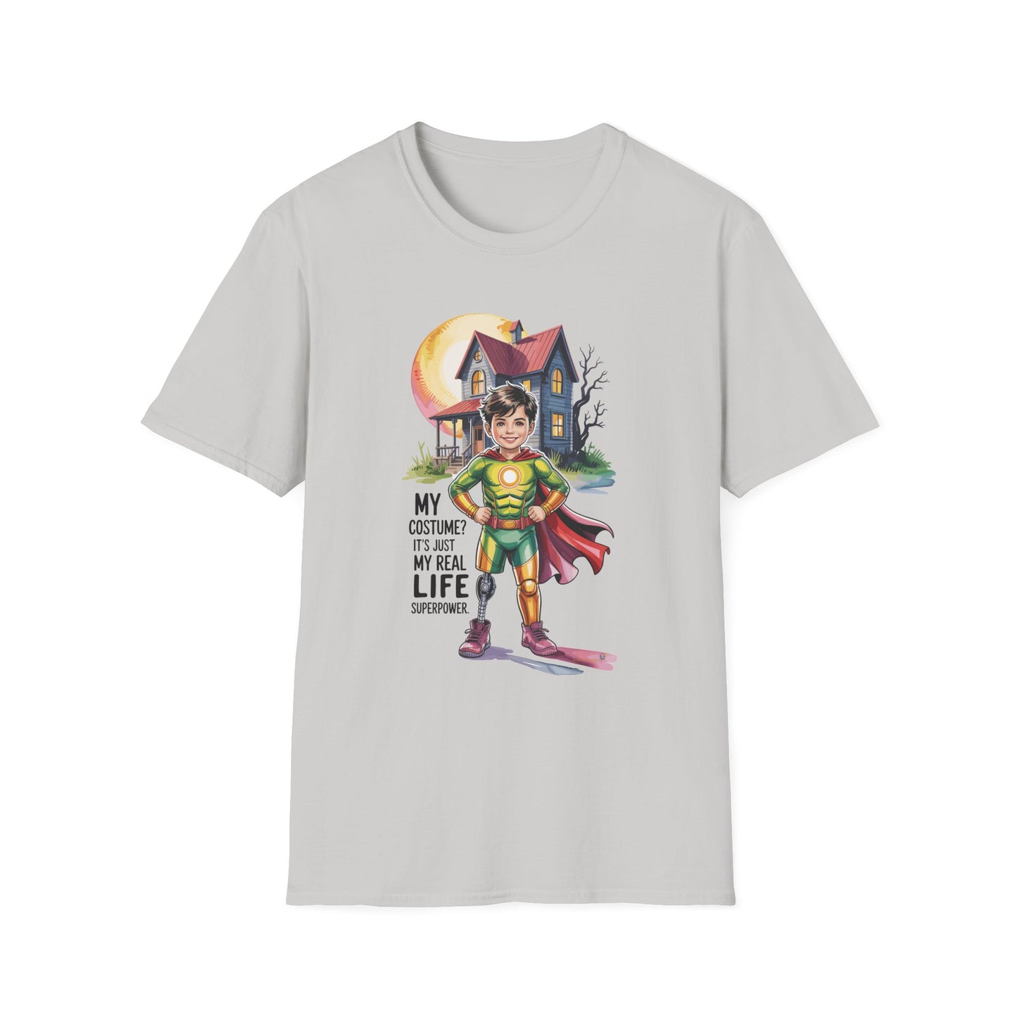 Amputee Humor, Limb Loss Awareness Tee,   My Costume Is My Superpower V3b
