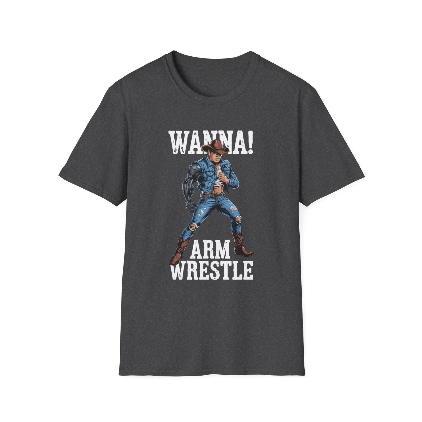 Amputee Humor, Limb Loss Awareness Tee,   Wanna Arm Wrestle V2b Print