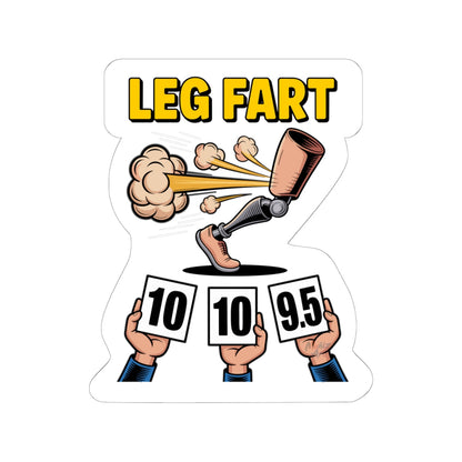Leg Fart Sticker | Prosthetic Leg Cartoon Kiss-Cut Vinyl