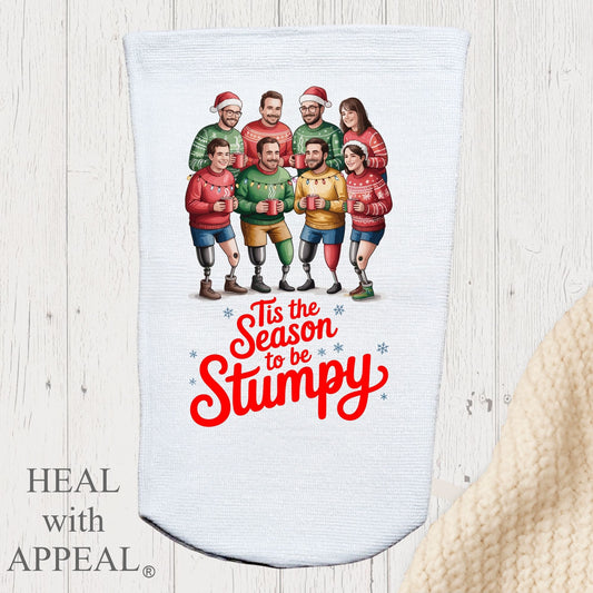 Amputee Sock, "Ugly sweater singing crew V1" 3ply Stump Sock