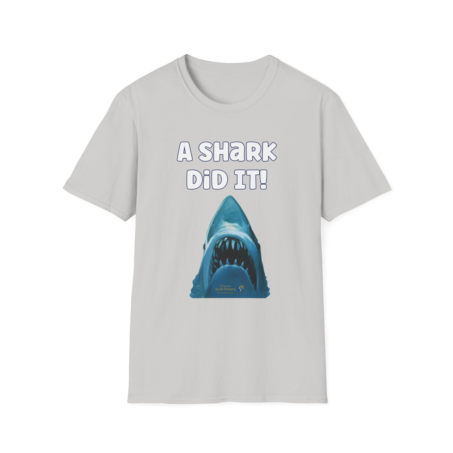 Amputee Humor, Limb Loss Awareness Tee,   A Shark Did It V2 Tank Top Print