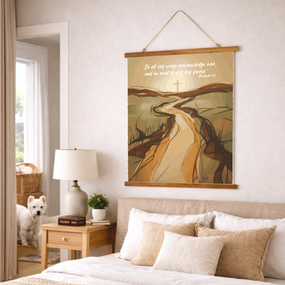 Bible Verse Wall Art, Christian Wall Tapestry, Proverbs 3:6 Scripture Art