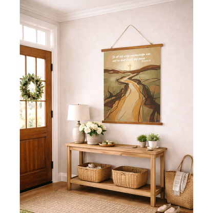 Bible Verse Wall Art, Christian Wall Tapestry, Proverbs 3:6 Scripture Art