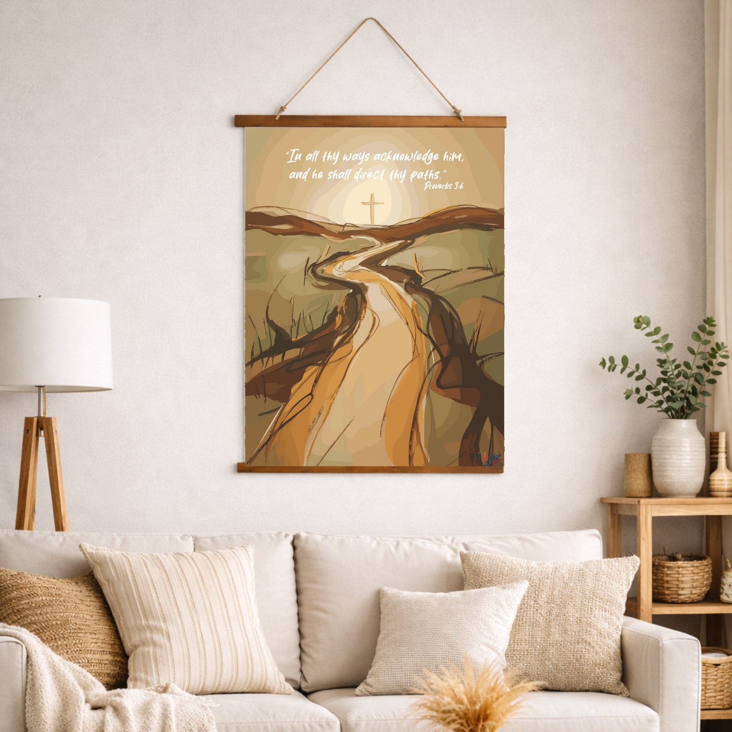 Bible Verse Wall Art, Christian Wall Tapestry, Proverbs 3:6 Scripture Art
