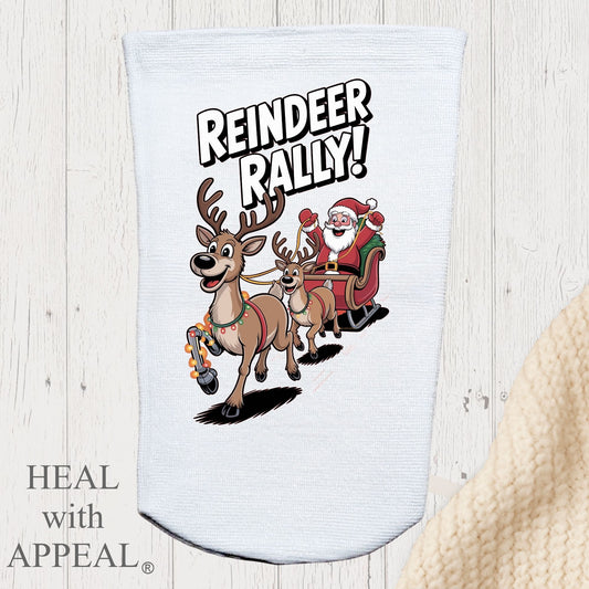 Amputee Sock, "Rheindeer Rally V1" 3ply Stump Sock