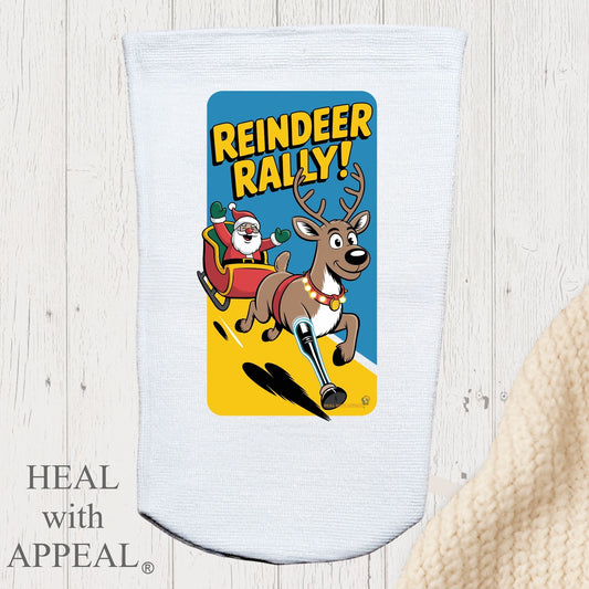 Amputee Sock, "Rheindeer Rally V2" 3ply Stump Sock