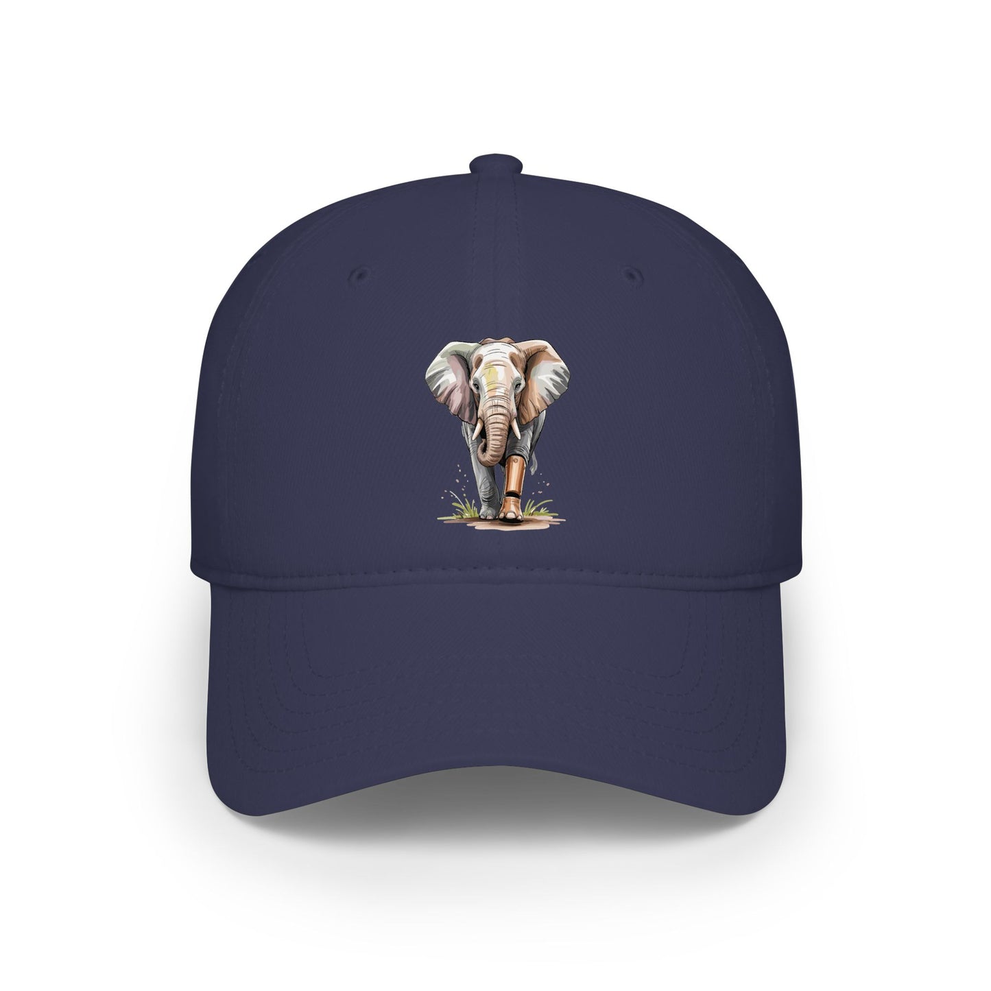 Elephant Watercolor Low Profile Cap — Wildlife Lover Baseball Hat