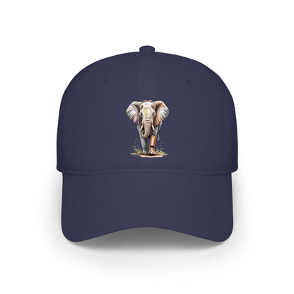 Elephant Watercolor Low Profile Cap — Wildlife Lover Baseball Hat