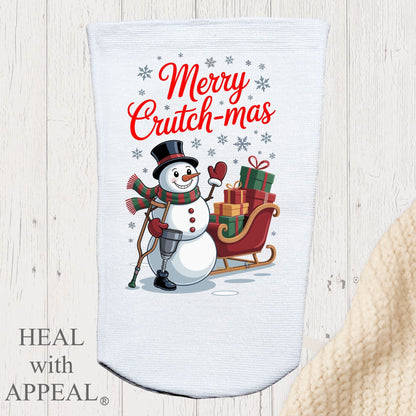 Amputee Sock, "Snowman Merry Crutchmas V1" 3ply Stump Sock