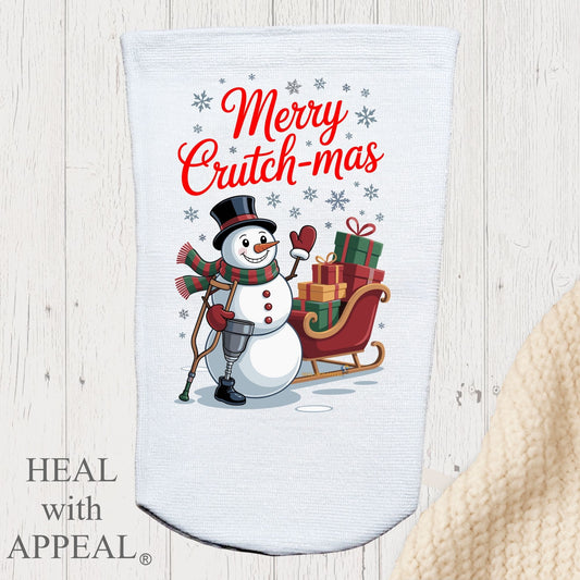 Amputee Sock, "Snowman Merry Crutchmas V1" 3ply Stump Sock