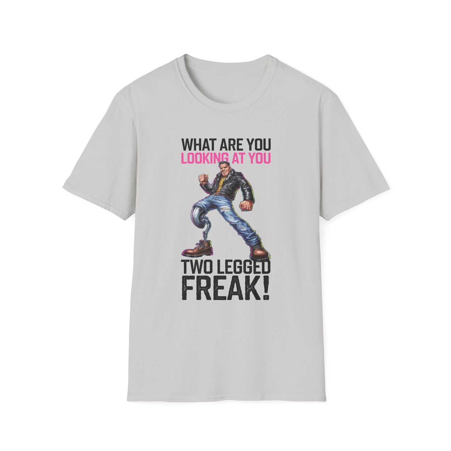 Amputee Humor, Limb Loss Awareness Tee,   What Are You Looking 2 Legged V1b Print