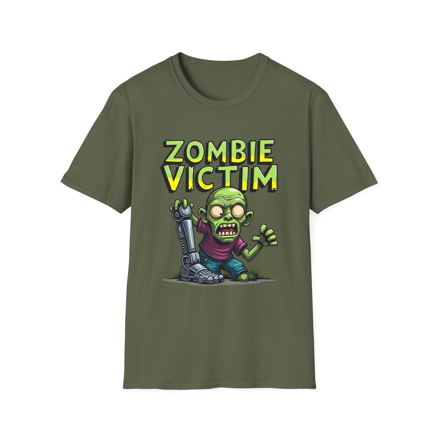 Amputee Humor, Limb Loss Awareness Tee,   Zombie Victim Amp V2 Print