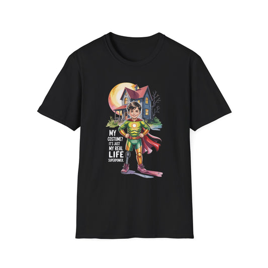 Amputee Humor, Limb Loss Awareness Tee,   My Costume Is My Superpower V3b