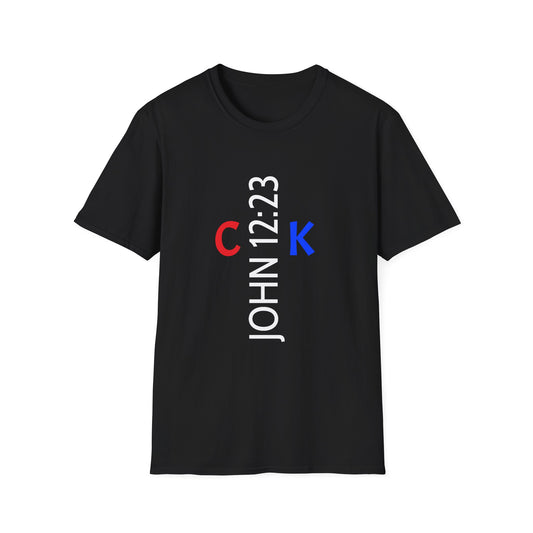 Bible Verse JOHN 12:23, Christian Faith T-Shirt with Scripture, The hour has come Faith Based Tee V2