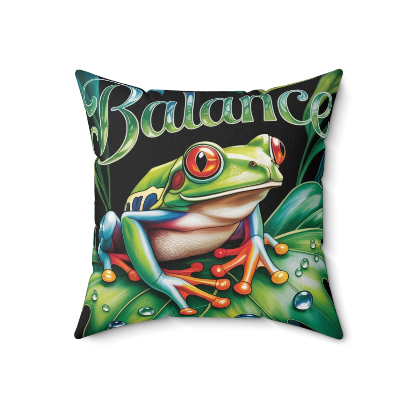 Inspirational Tree Frog Throw Pillow – Stained Glass Mosaic Cushion | Loyalty & Spirit Decorative Pillow