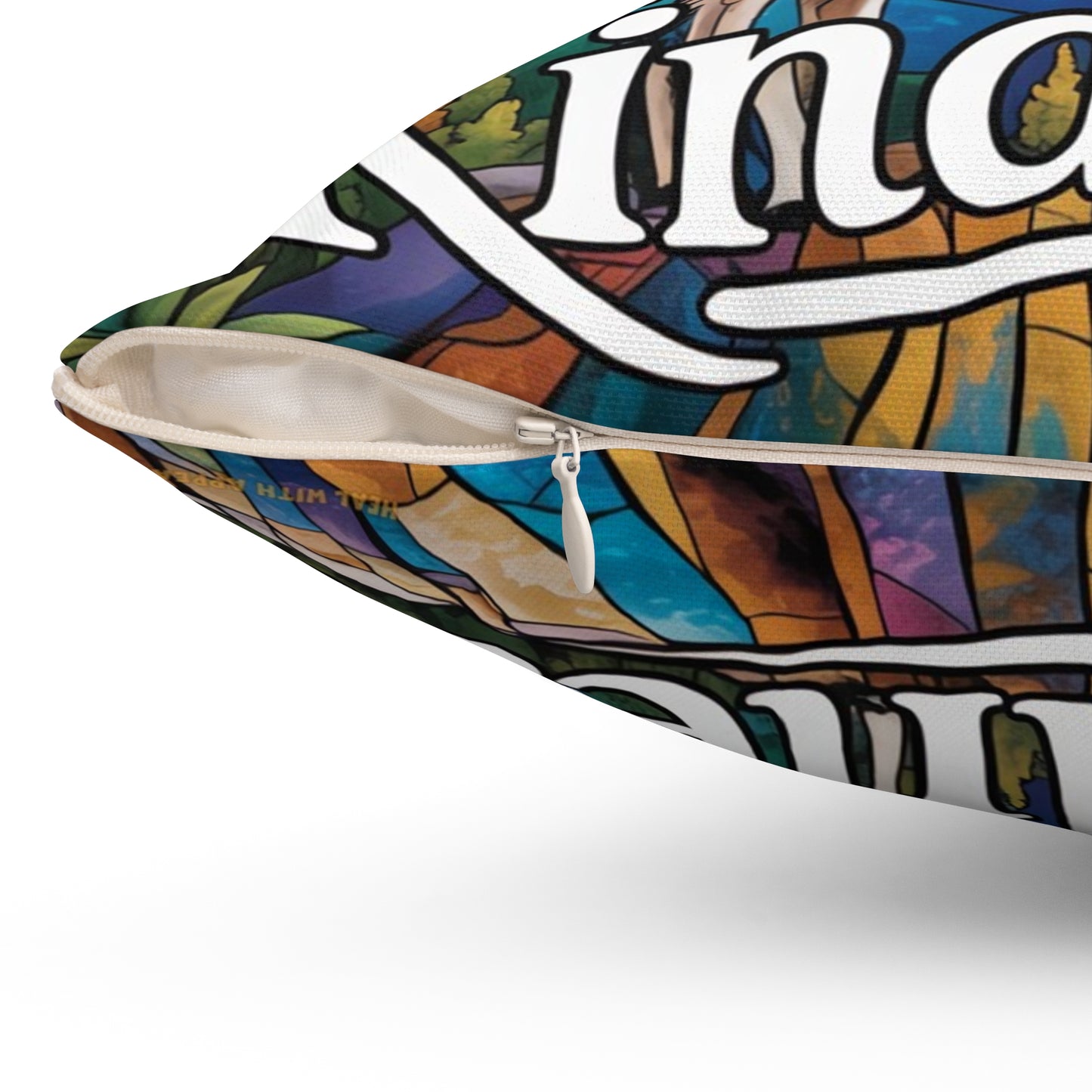 Inspirational LLama Throw Pillow – Stained Glass Mosaic Cushion | Loyalty & Spirit Decorative Pillow