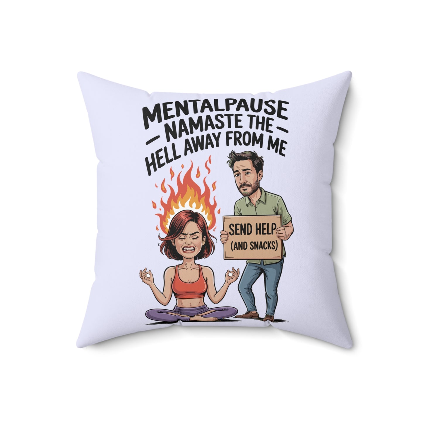 Mentalpause Humor Pillow, Funny Home Decor, Gift for Her, Couch Throw, Self-Care Decor, Stress Relief Cushion