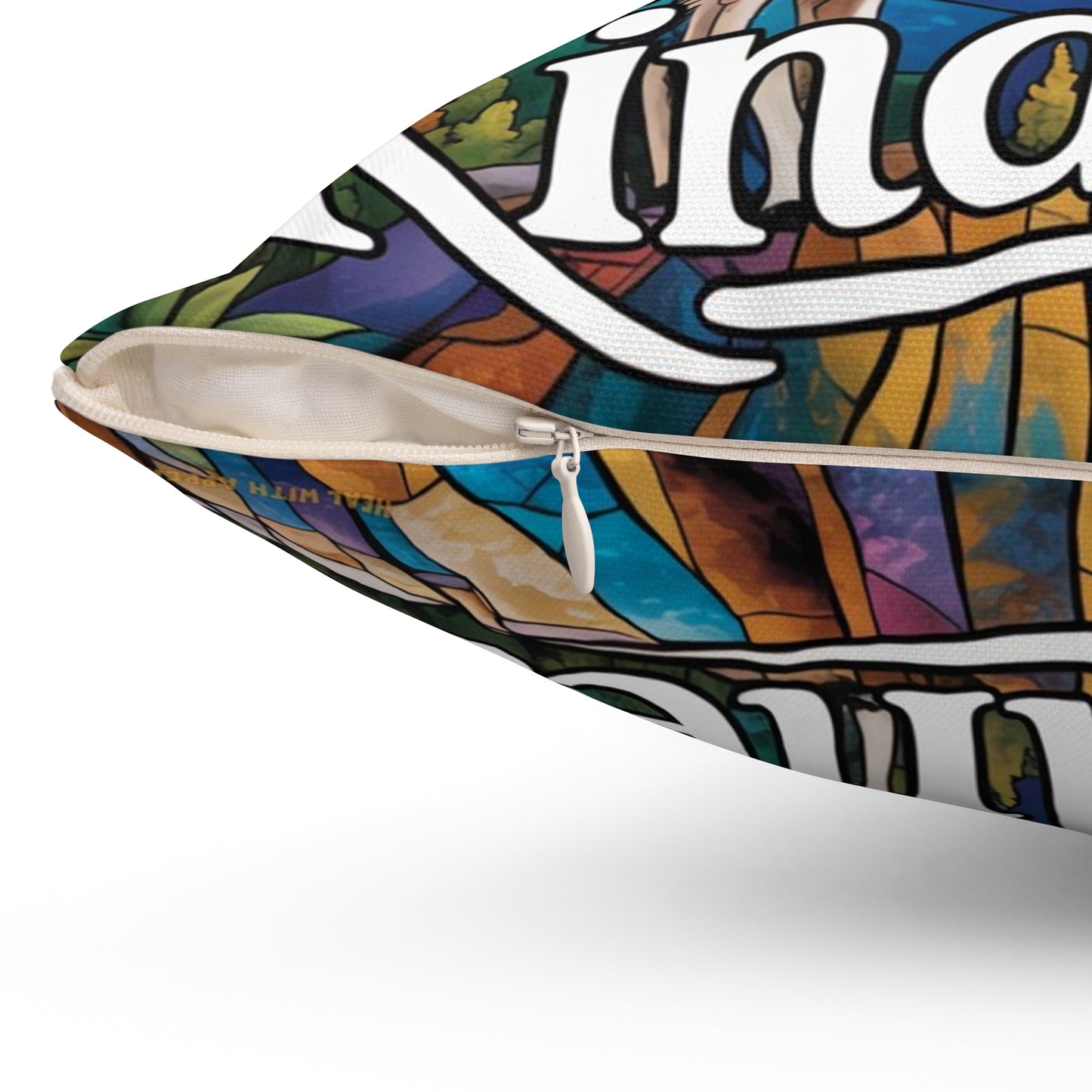 Inspirational LLama Throw Pillow – Stained Glass Mosaic Cushion | Loyalty & Spirit Decorative Pillow