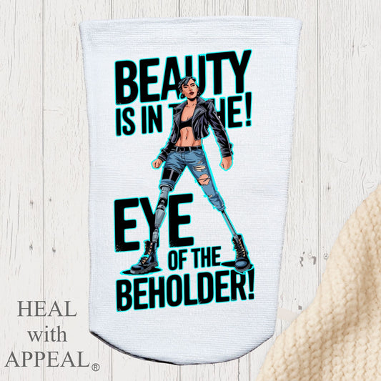 Amputee Sock, "Beauty is in the eye V4B" 3ply Stump Sock