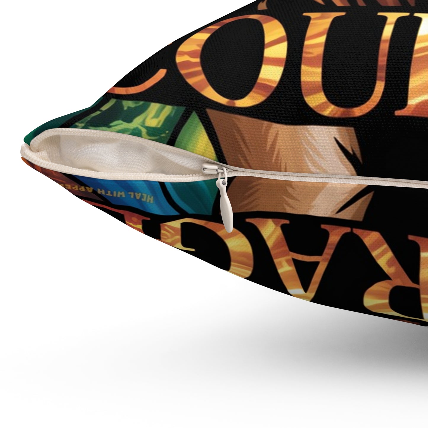 Inspirational Lion Throw Pillow – Stained Glass Mosaic Cushion | Loyalty & Spirit Decorative Pillow