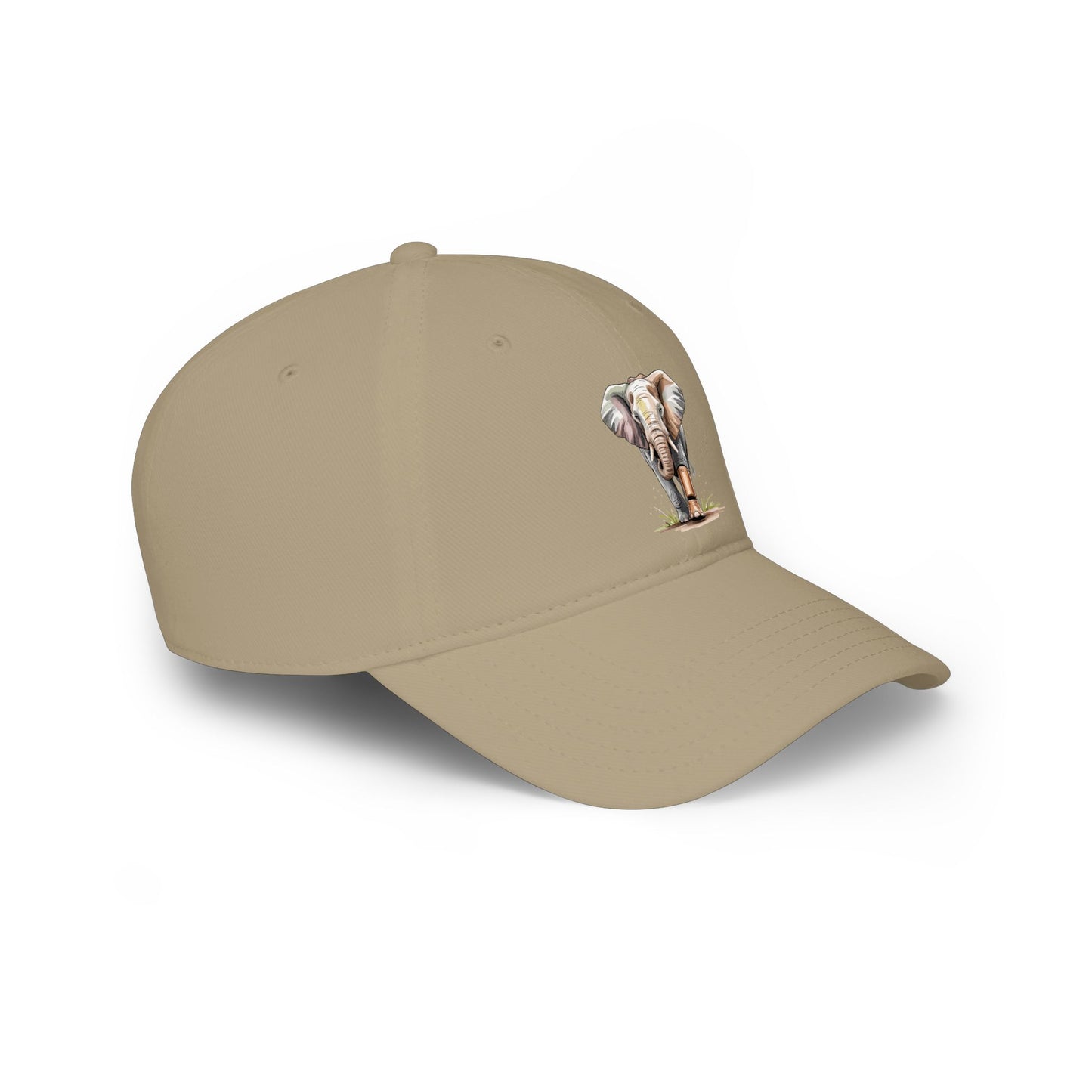 Elephant Watercolor Low Profile Cap — Wildlife Lover Baseball Hat
