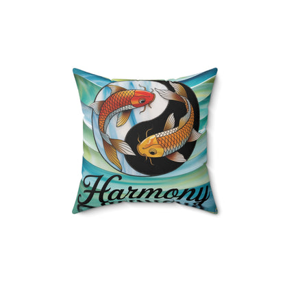 Inspirational Coix Fish Throw Pillow – Stained Glass Mosaic Cushion | Loyalty & Spirit Decorative Pillow
