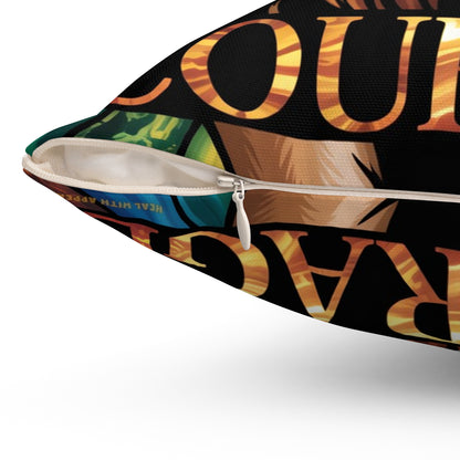 Inspirational Lion Throw Pillow – Stained Glass Mosaic Cushion | Loyalty & Spirit Decorative Pillow