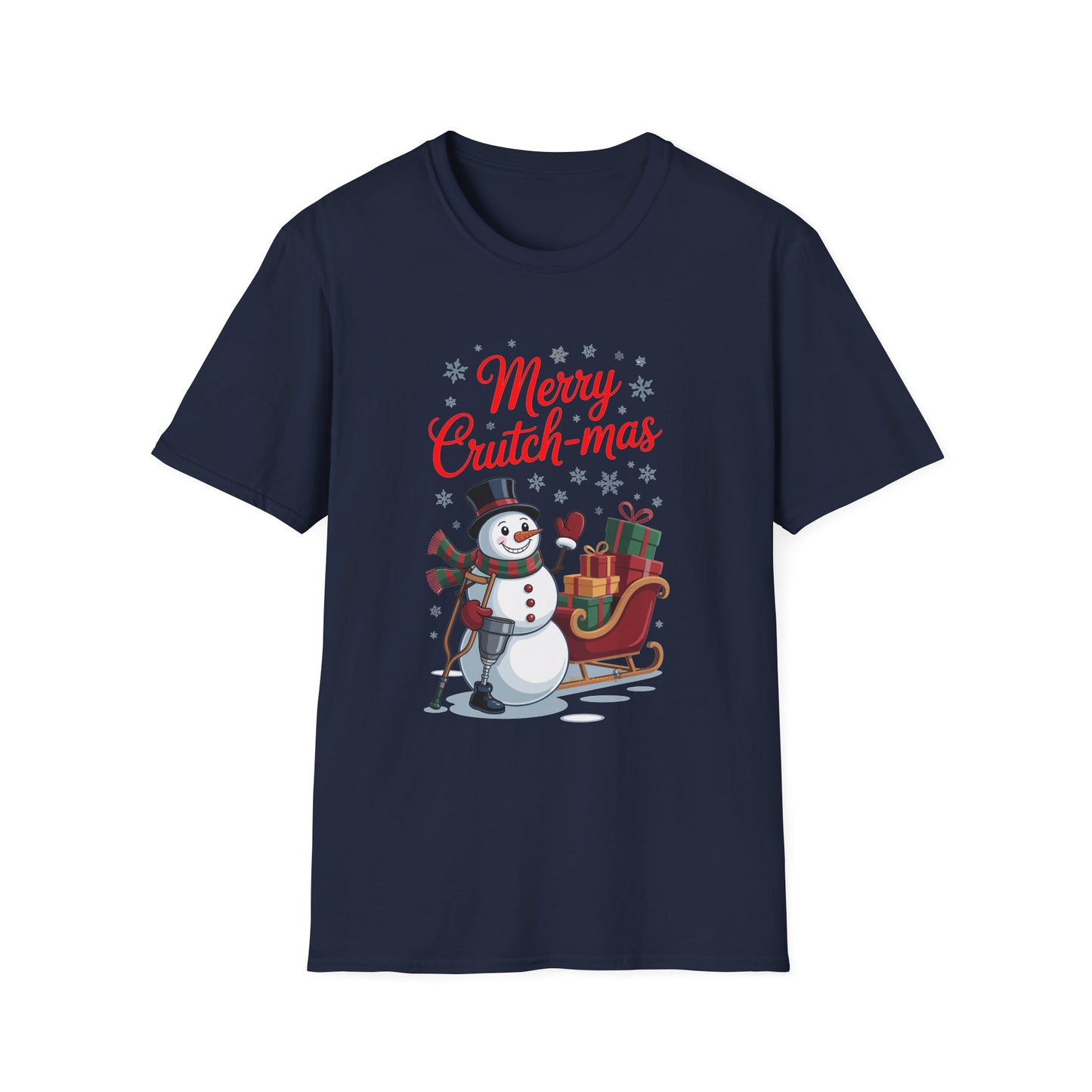 Amputee Humor, Limb Loss Awareness Tee,   Merry Crutchmas V1