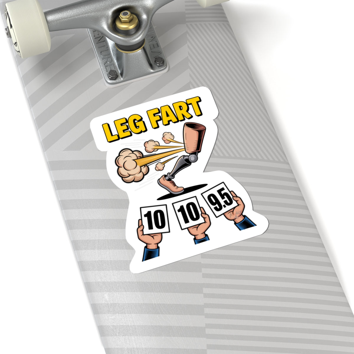 Leg Fart Sticker | Prosthetic Leg Cartoon Kiss-Cut Vinyl