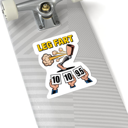 Leg Fart Sticker | Prosthetic Leg Cartoon Kiss-Cut Vinyl